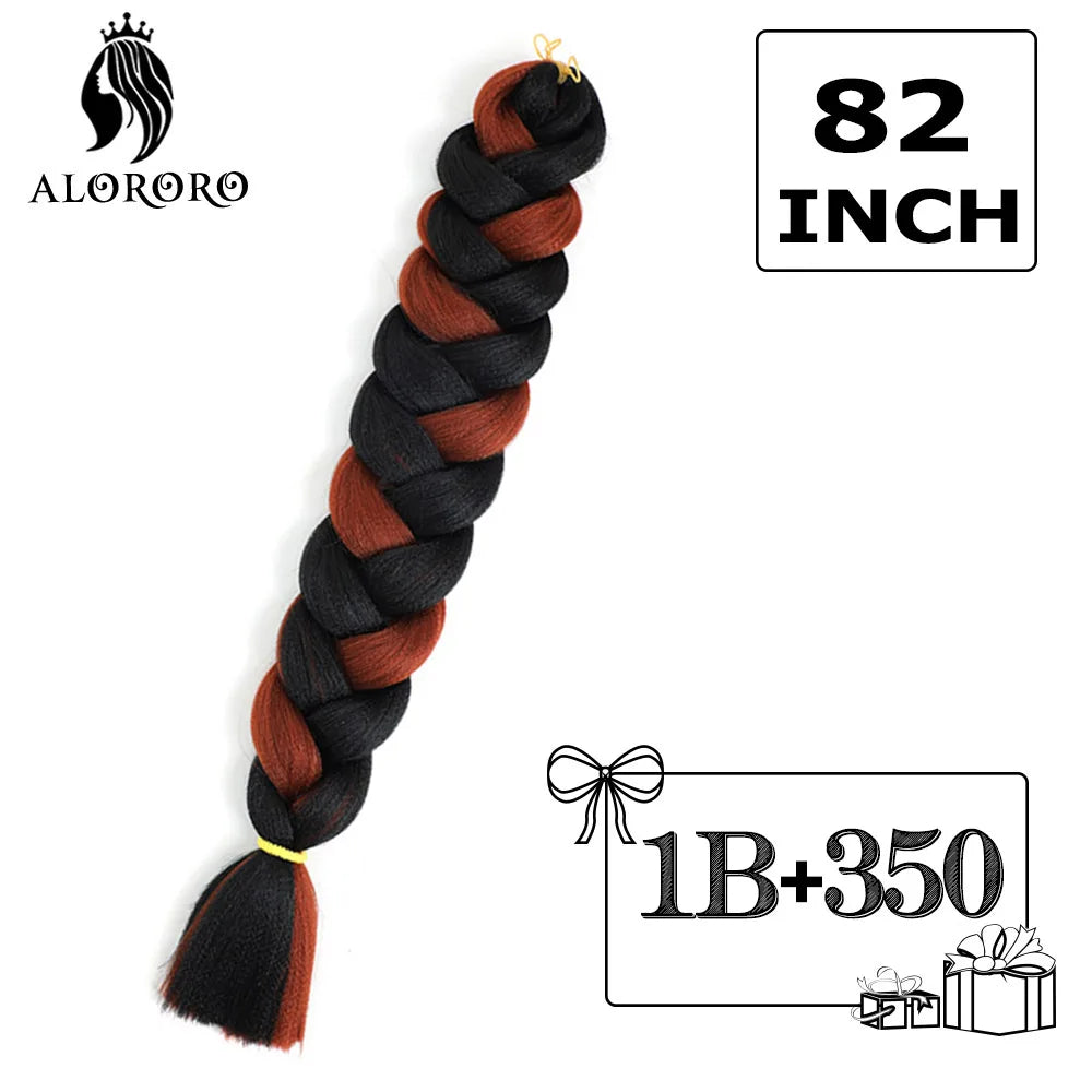 82-Inch Synthetic Braiding Hair Extensions – Jumbo Crochet Box Twist Braids in Green, Red, Pink & Yellow, Pure Color Wholesale
