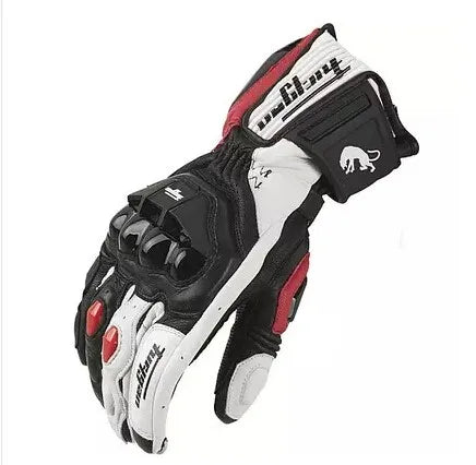 Motorcycle Gloves AFS6 AFS10 AFS18 - Leather Windproof Motocross Mittens with Touch Screen, Men's Protective Motorbike Gloves