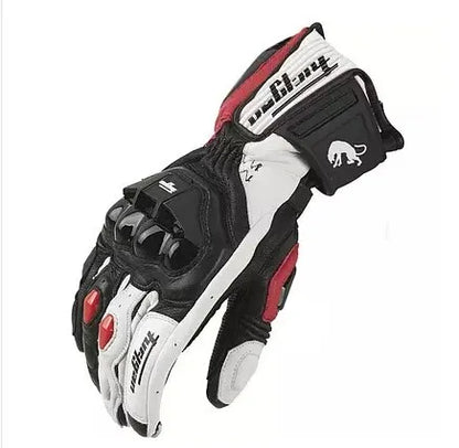 Motorcycle Gloves AFS6 AFS10 AFS18 - Leather Windproof Motocross Mittens with Touch Screen, Men's Protective Motorbike Gloves