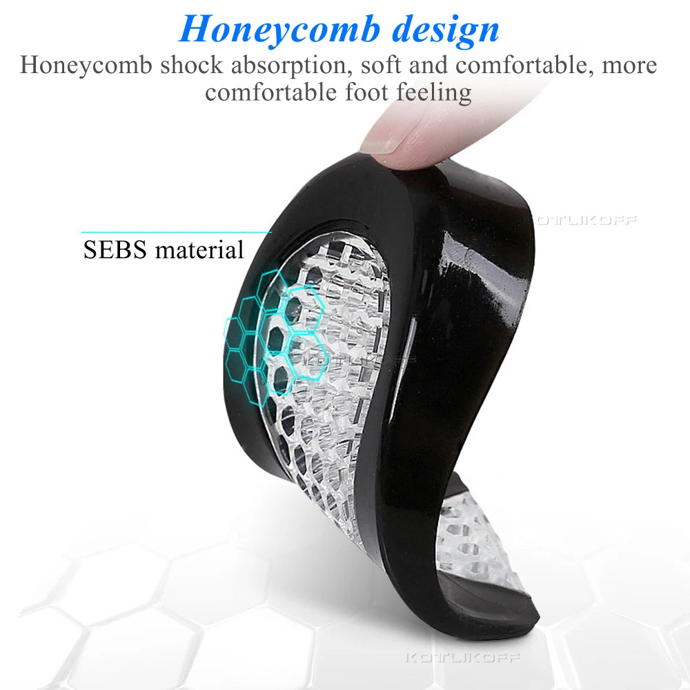 Silicone Gel Heel Pads - Shock Absorbing Cushion Inserts for Foot Support, Heel Comfort & Height Lift