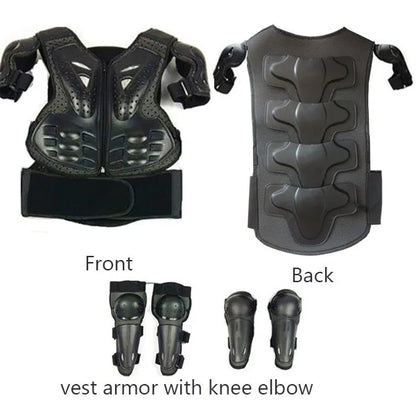 Full Body Protective Armor for Kids & Youth – Motocross, Skating Vest with Chest, Spine, Knee & Elbow Guards (0.8-1.6m)