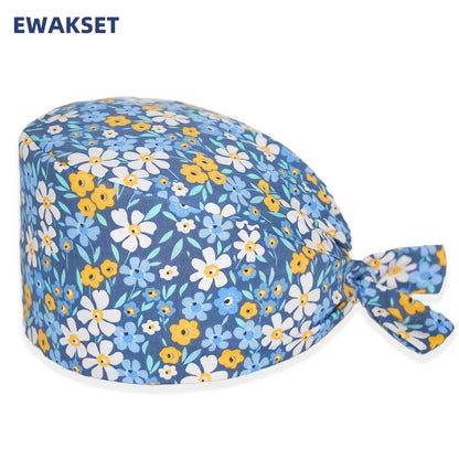 Unisex Soft Scrub Cap – Cartoon Print Surgical Hat for Men and Women, Operating Room Nursing Accessories