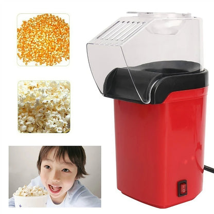Healthy Hot Air Popcorn Maker: 1200W Mini Household Popcorn Machine - Oil-Free Corn Popper for Home Kitchen Baking