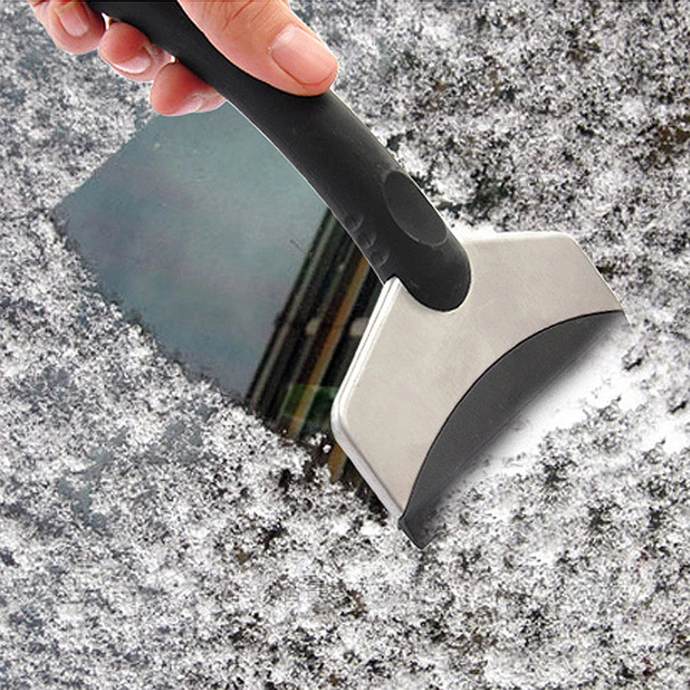 Stainless Steel Car Ice Scraper and Snow Shovel - Windshield Snow Removal Tool for Winter Car Accessories