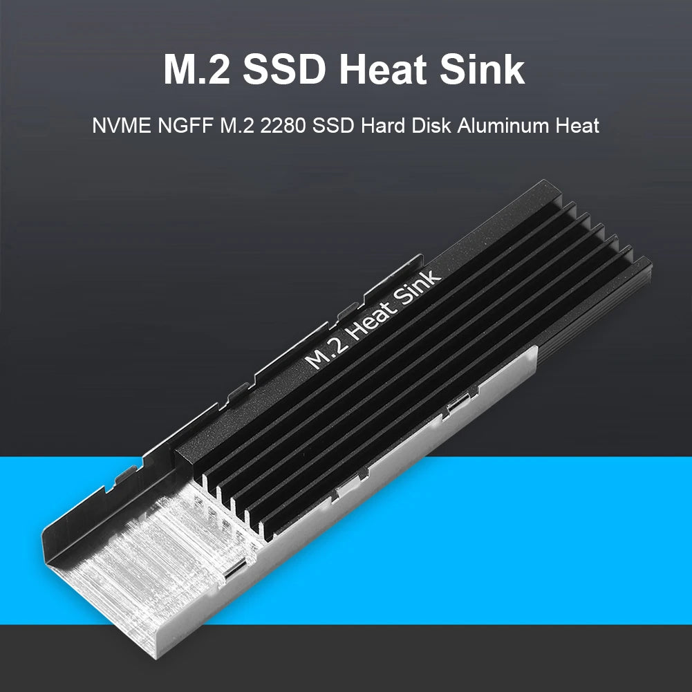 M.2 SSD HeatSink Aluminum Radiator - Thermal Cooling Pad for NVME NGFF M.2 2280 SSD, Desktop PC & PS5
