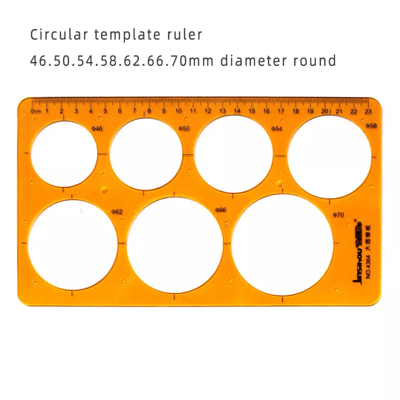 Durable Circular Oval Ruler - K Resin Architectural Drafting Template for Drawing and Measuring Furniture Designs