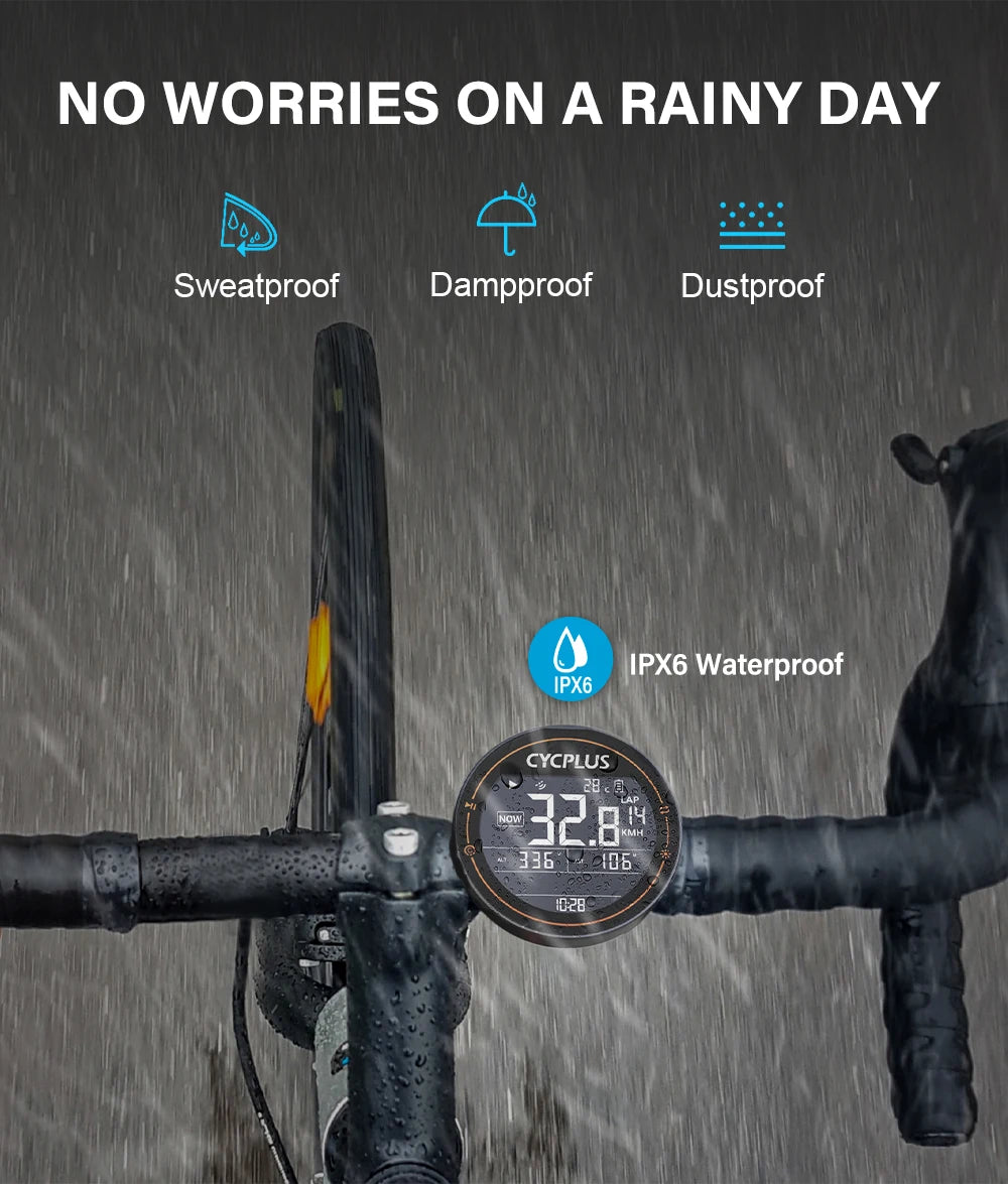 CYCPLUS M2 Wireless Bicycle Computer – ANT+ & Bluetooth GPS Speedometer, Waterproof Bike Cyclocomputer Accessories
