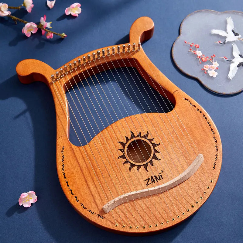 Lyre Harp 19-String – High-Quality Mahogany Musical Instrument with Spare Strings