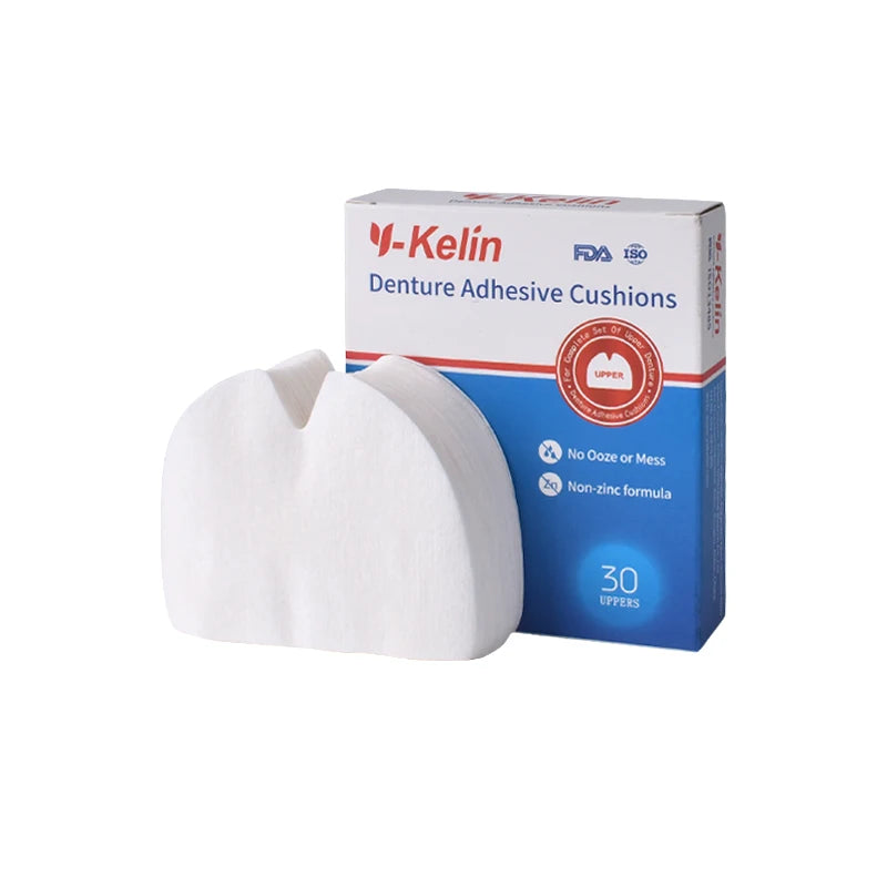 Y-Kelin Upper Denture Adhesive Cushions — 120 Pads (4 Pack) for Secure, Comfortable Hold