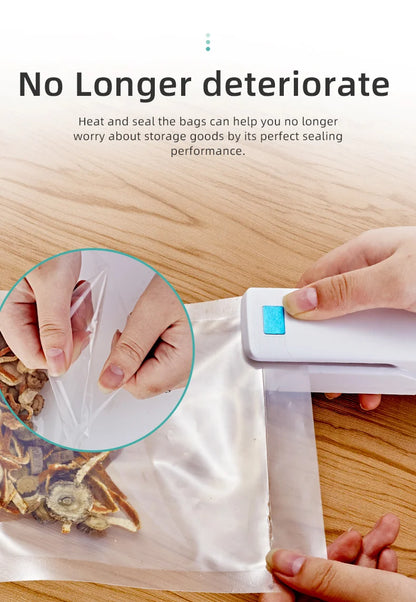 saengQ Mini Portable Bag Sealer – Multi-Function Home Plastic & Snack Storage Sealing Machine