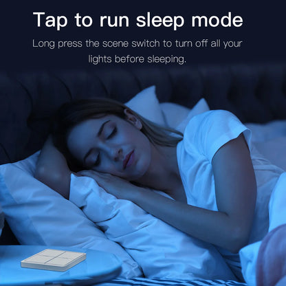 MOES 4-Gang Tuya ZigBee Wireless Scene Switch – Battery-Powered Smart Controller for Tuya Automation