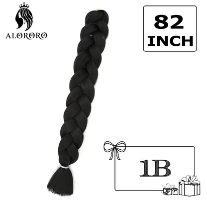 82-Inch Synthetic Braiding Hair Extensions – Jumbo Crochet Box Twist Braids in Green, Red, Pink & Yellow, Pure Color Wholesale