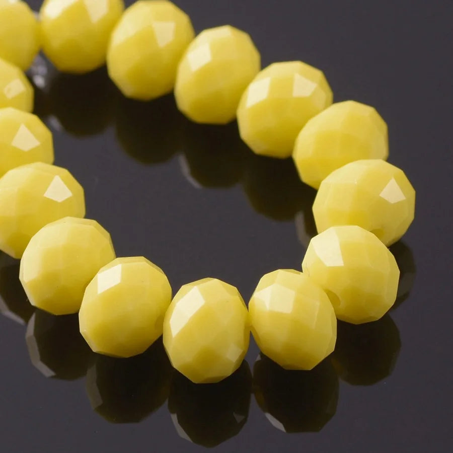 Czech Crystal Spacer Beads - Rondelle Faceted Glass Beads in Multiple Sizes for DIY Jewelry Making Crafts