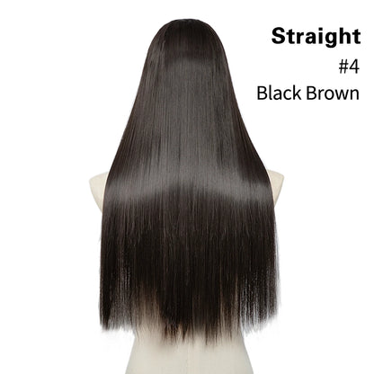Synthetic U-Part Clip-in Hair Extensions – Long, Straight, Thick Blonde Hairpieces (16, 20, 24 Inch)