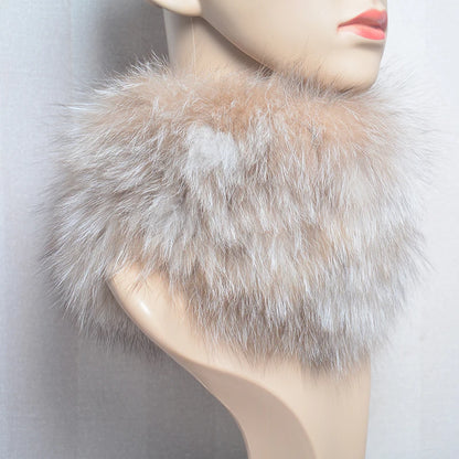 2025 Real Fox Fur Scarf and Headband – Luxury Winter Neck Warmer for Women, 100% Natural Fur, Elastic Ring Muffler