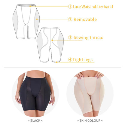 Women’s Buttock Enhancing Shapewear – Push-Up Padding Panties with Waist Trainer & Hip/Thigh Contouring Shorts