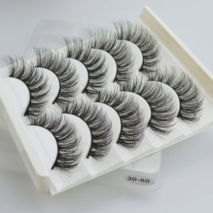 QSTY 5 Pairs 3D Mink False Eyelashes – Natural Long Dramatic Volume Black Lash Extensions