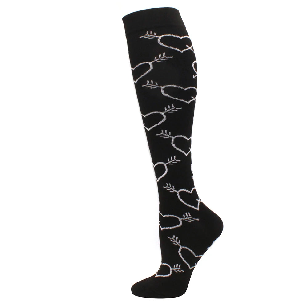 Compression Support Socks for Men & Women – Running Nursing Stockings for Edema, Varicose Veins & Blood Circulation Sports Wear