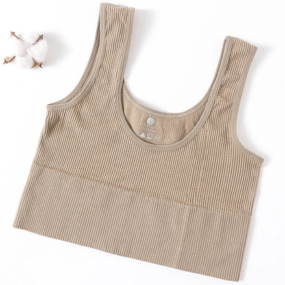 Women’s Seamless Ribbed Tank Top - High-Elastic Sleeveless Crop Camisole, O-Neck Everyday Sportswear M-XL