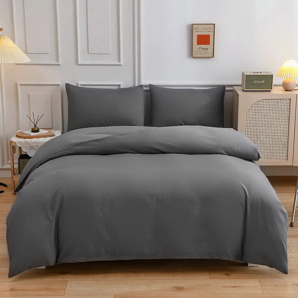 New Design Dark Green Bedding Set - Duvet Cover, Bed Sheet & Pillowcase, King/Queen/Full/Single Size (Excluding Filler), 3/4pcs