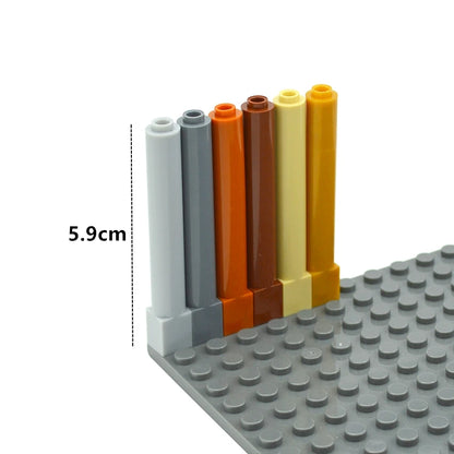 1x1x6 Pillar Building Blocks - DIY Creative Assembly Bricks Compatible with Classic Building Toys, Bulk Educational Model Pieces