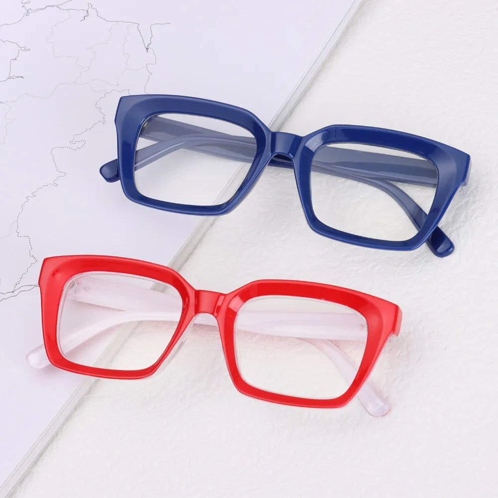 Fashion Square Reading Glasses for Men & Women – Large Frame High-Definition Presbyopia Eyewear, Diopter +1.0 to +4.0