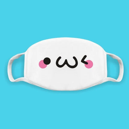 Kawaii Anime Expression Cotton Face Mask – Breathable Smile Mouth Muffle for Unisex Korean Style