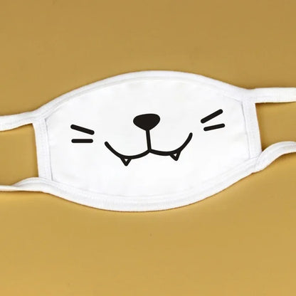 Kawaii Anime Expression Cotton Face Mask – Breathable Smile Mouth Muffle for Unisex Korean Style
