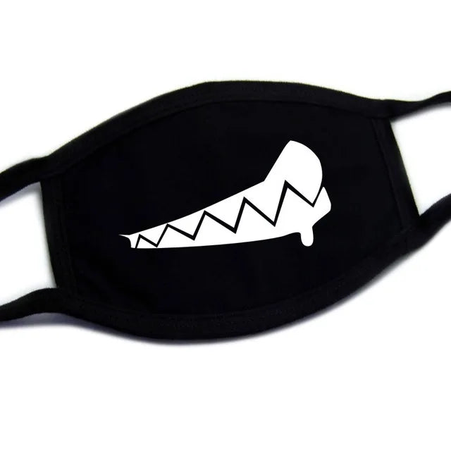 Kawaii Anime Expression Cotton Face Mask – Breathable Smile Mouth Muffle for Unisex Korean Style
