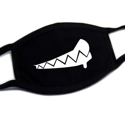 Kawaii Anime Expression Cotton Face Mask – Breathable Smile Mouth Muffle for Unisex Korean Style