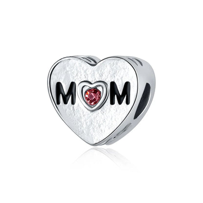Original Alloy Bead Family Love Heart Pendant Charm - Mom & Dad DIY Jewelry for Pan Bracelets & Necklaces