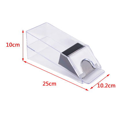 Transparent 4/6 Deck Discard Tray – Portable Casino Poker Dealer Accessory for Blackjack & Card Games