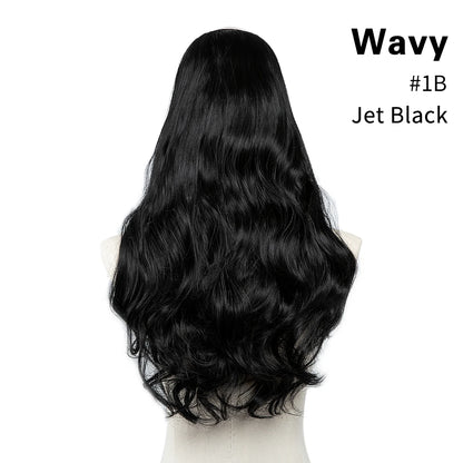 Synthetic U-Part Clip-in Hair Extensions – Long, Straight, Thick Blonde Hairpieces (16, 20, 24 Inch)