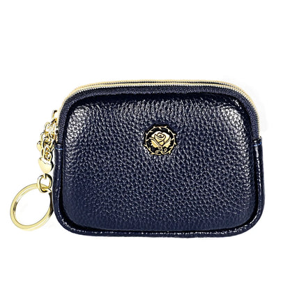 Senorita Genuine Leather Women’s Coin Purse – Double Zipper Small Wallet