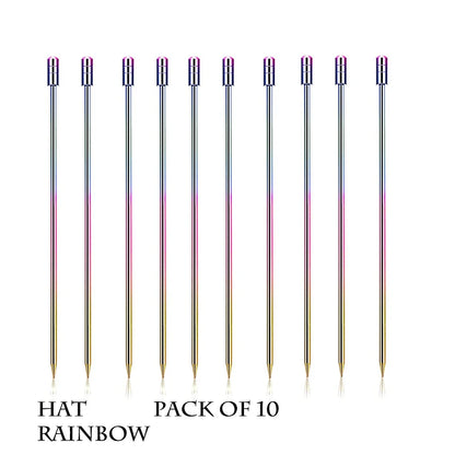 10PCS Stainless Steel Cocktail Picks - Fruit Sticks & Drink Stirring Sticks in Circle, Ball, and Hat Shapes