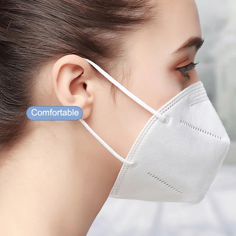 10-200pcs FFP2 KN95 Face Masks – 5-Layer Reusable Black Surgical Mask, Certified Protective Mascarillas