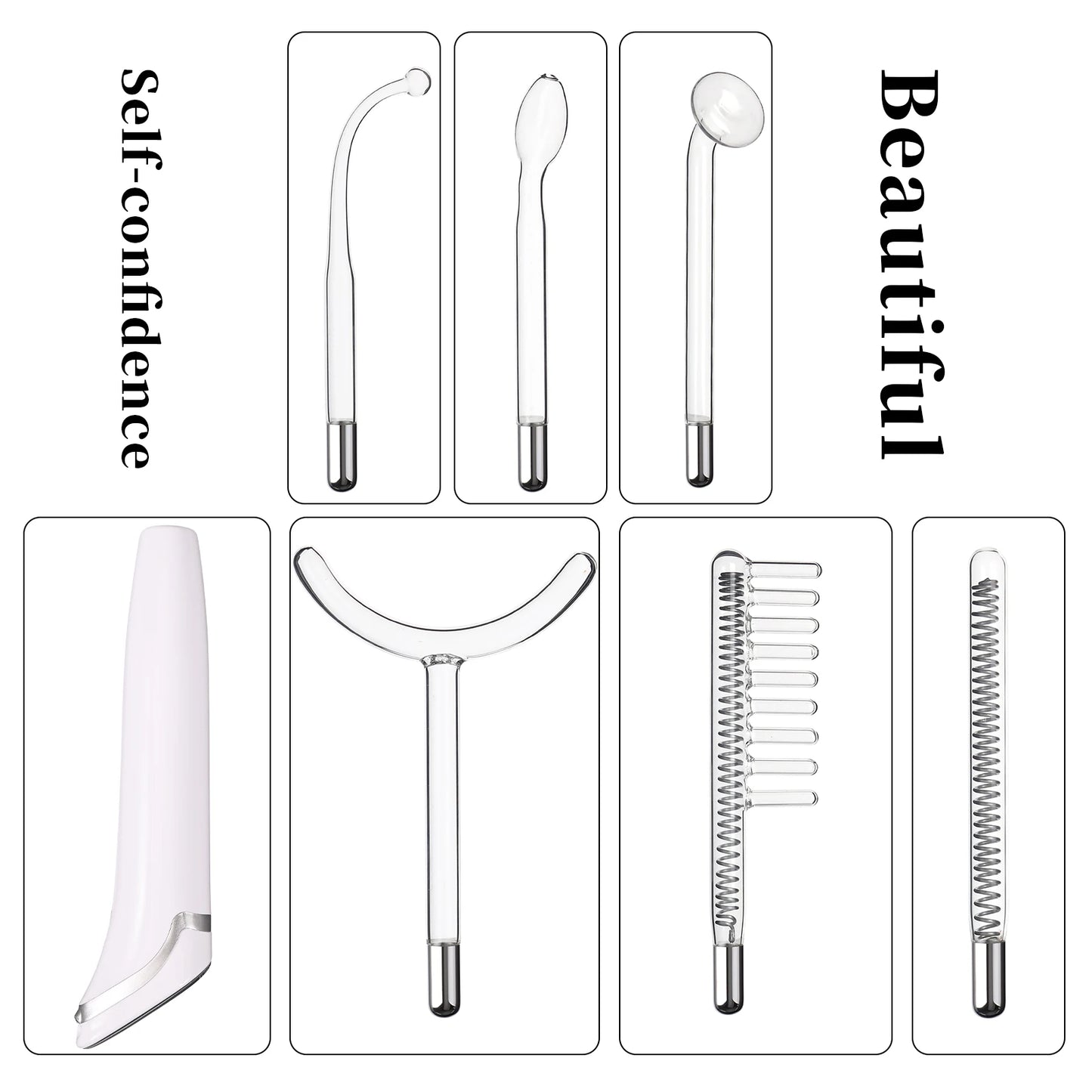 6-in-1 High Frequency Facial Machine — Touch Panel Electrotherapy Wand for Hair, Face, Acne & Skin Care Treatment