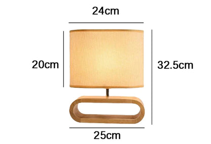 Nordic Wood Base Table Lamp with Cloth Lampshade - E27 Bedside, Desk & Reading Light for Living Room & Bedroom