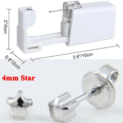 Disposable Sterile Ear Piercing Kit - Safe No Pain Tragus Piercing Gun Tool for Baby and Adult Ear Piercing