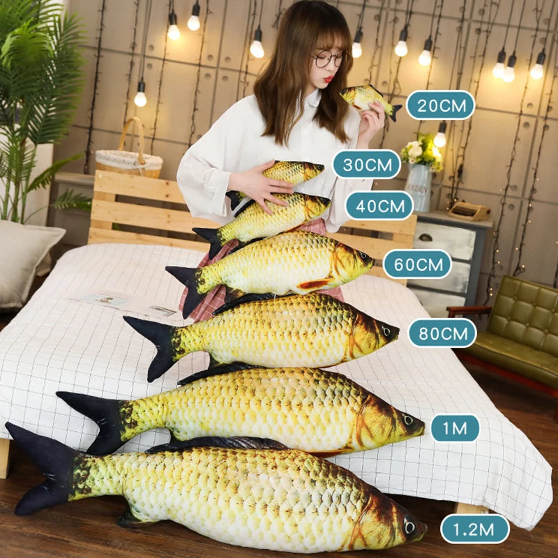 Creative Plush Fish Pillow Toy - Soft Simulation Carp Plush for Cats, Kids & Fun Gifts