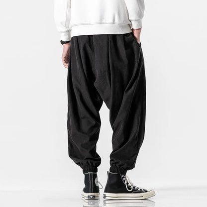 Streetwear Fashion Jogger Pants: Men's Black Hip Hop Harem Trousers - Casual Sweatpants in Big Size 5XL