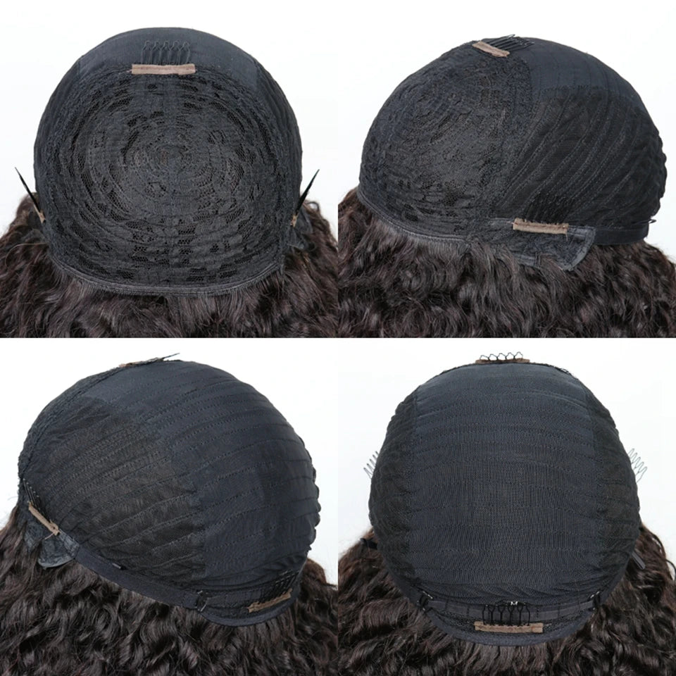 Mongolian Afro Kinky Curly Wig with Bangs – Glueless Remy Brazilian Short Curly Human Hair Wig
