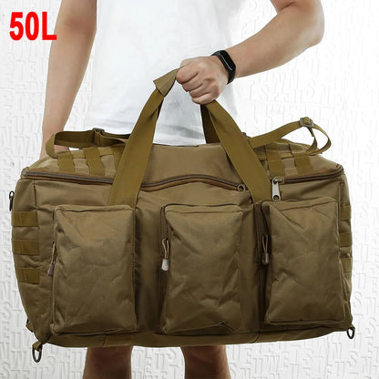 55L Tactical Duffel Bag – Large Hiking, Travel & Camping Backpack for Men, Gym and Weekend Trips