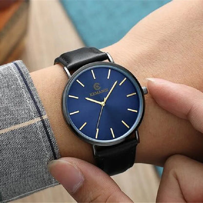 2022 Luxury Men's Gold Watch – Ultra Thin Leather Quartz Wristwatch for Business