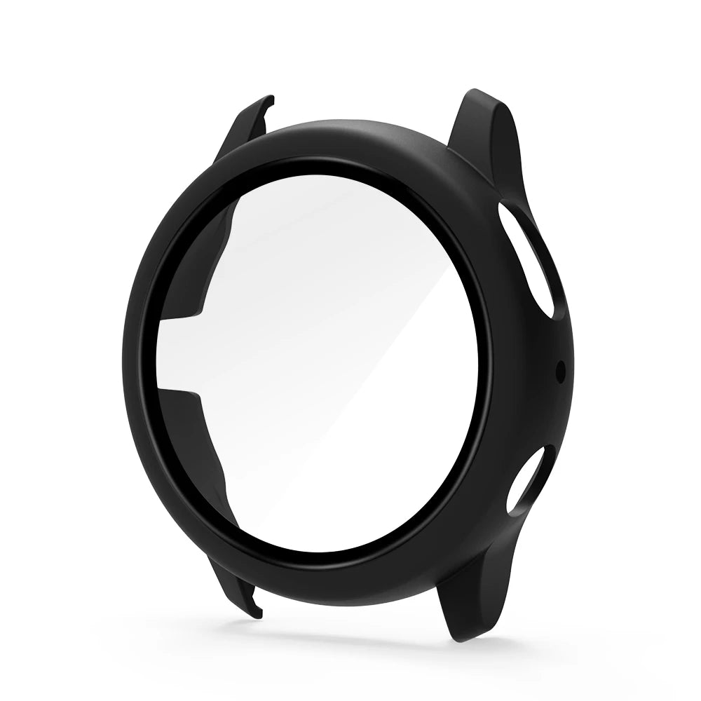 Samsung Galaxy Watch Active 2 Protective Case - Full Coverage Bumper with Tempered Glass Screen Protector for 40mm & 44mm