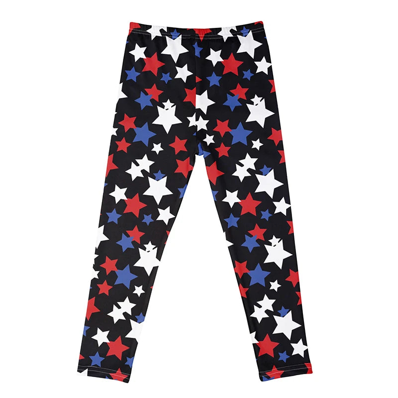 Kids Girls Cartoon Print Leggings – Soft Milk Silk Casual Stretch Sports Pants for Baby Girls Comfortable Trousers 4–12Y