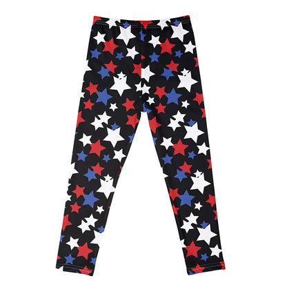 Kids Girls Cartoon Print Leggings – Soft Milk Silk Casual Stretch Sports Pants for Baby Girls Comfortable Trousers 4–12Y