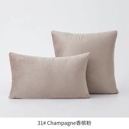 Inyahome Soft Velvet Cushion Cover - Pink Grey Beige Green Decorative Pillowcase For Bedroom Sofa 30x50cm 45x45cm