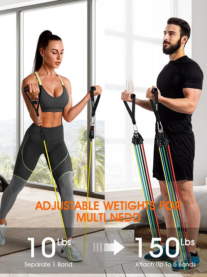 300lb Booty Resistance Band Set – Elastic Workout Harness for Home, Gym, Training & Dumbbell Exercises