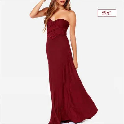Multiway Convertible Boho Maxi Dress – DIY Wrap Infinity Bandage Long Dress for Women, Party, Bridesmaid & Club Wear